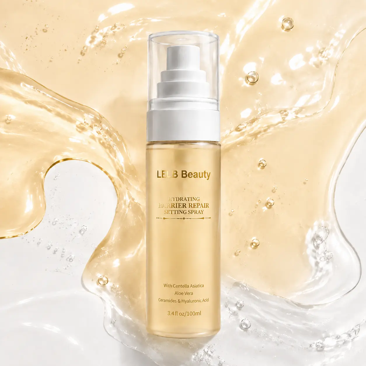 [LELB Beauty] Hydrating Makeup Setting Spray, Dewy Face Mist Makeup Fixer for Dry Skin, Infused with Bifida Ferment Filtrate, Betula Platyplylla Japonica Juice, Ceramides & Centella for a natural skin-like glow