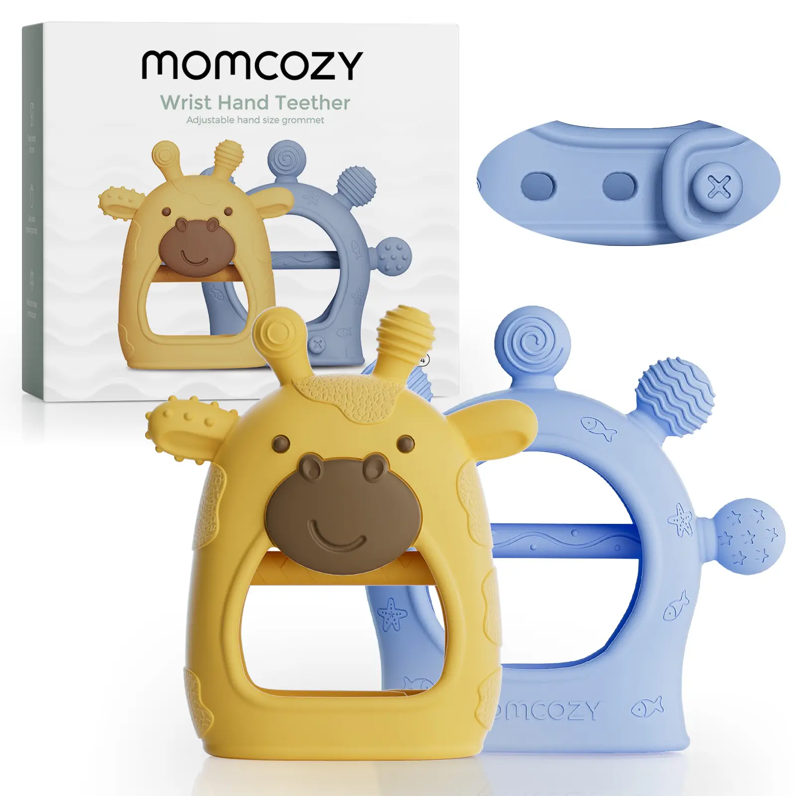 Momcozy Baby Teether Toys Baby Teething Toys|Infant Teether|Baby Teething Relief Food Grade Silicone Teether Baby Toys Baby Teether 0-6 Months|Teethin