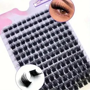 Faux Mink Cluster False Eyelashes, 168 Pcs D Curl, Low Sensitivity Easy to Apply, Reusable Dense Style, Perfect for Beginners