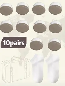 10 Pairs Disposable Unisex Socks, Compression Socks for Business Travel, Hygienic No Wash Needed, Casual Fitted Ankle Socks