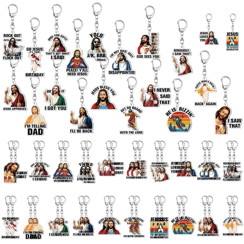 40 Pcs Jesus I Saw That Keychains Jesus Love You Keychain Funny Jesus Keychain Christian Gifts for Men and Women Bags Backpacks Keys Religious Party Favors Sunday School Baptism Gift