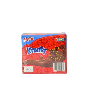 Ricolino Kranky Crispy Corn Flakes with Sweet Chocolate Coating Unique Crunch Snack Pack of 10