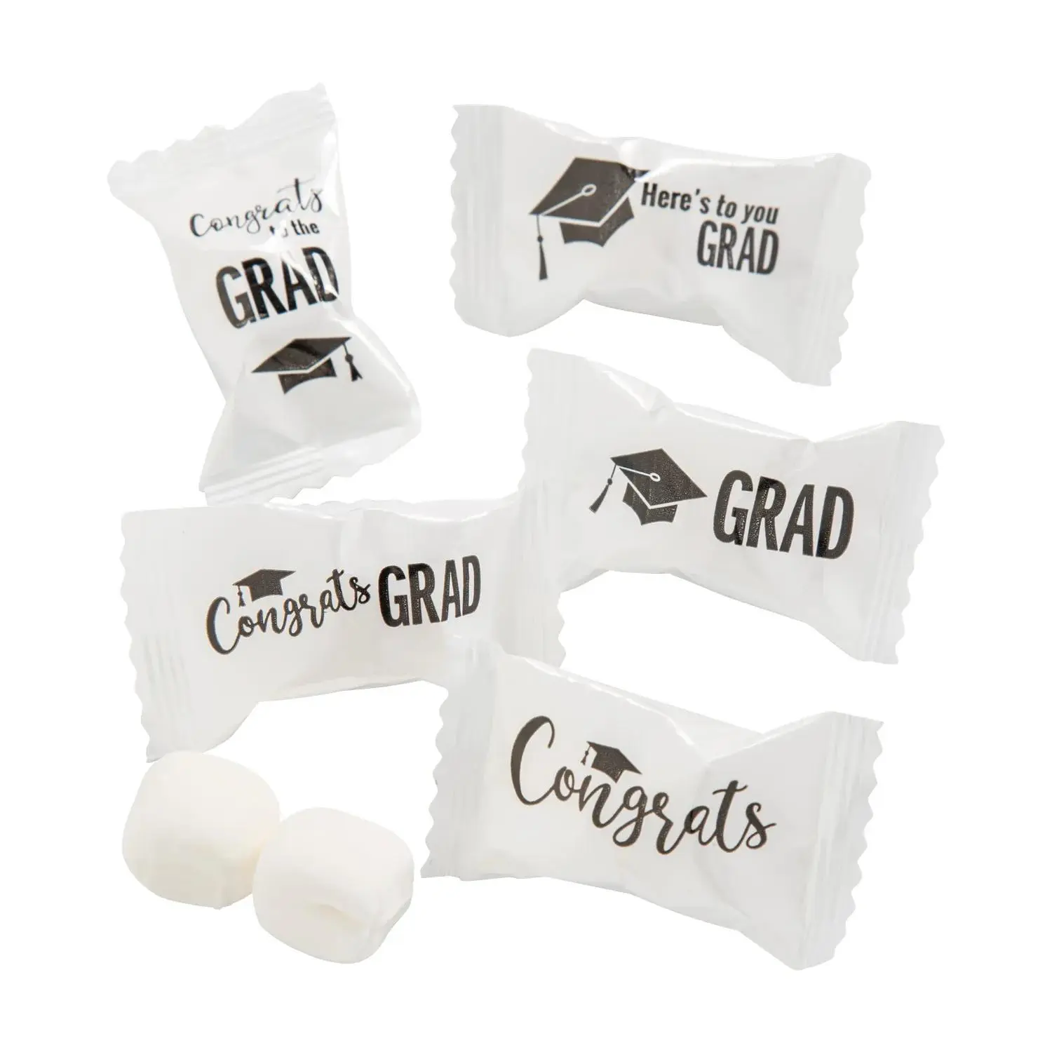 14 oz. Graduation-Themed Buttermints in White Wrappers - 108 Pc ...