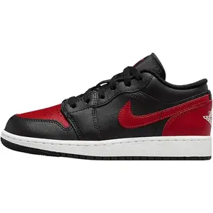 Youth Jordan 1 Low Black/Varsity Red-Summit White (553560 067) (GS)
