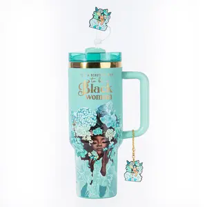 Tiffany Blue "Royalty Blossomed" FlowSip™ Insulated Tumbler – It's a Beautiful Day to Be a Black Woman