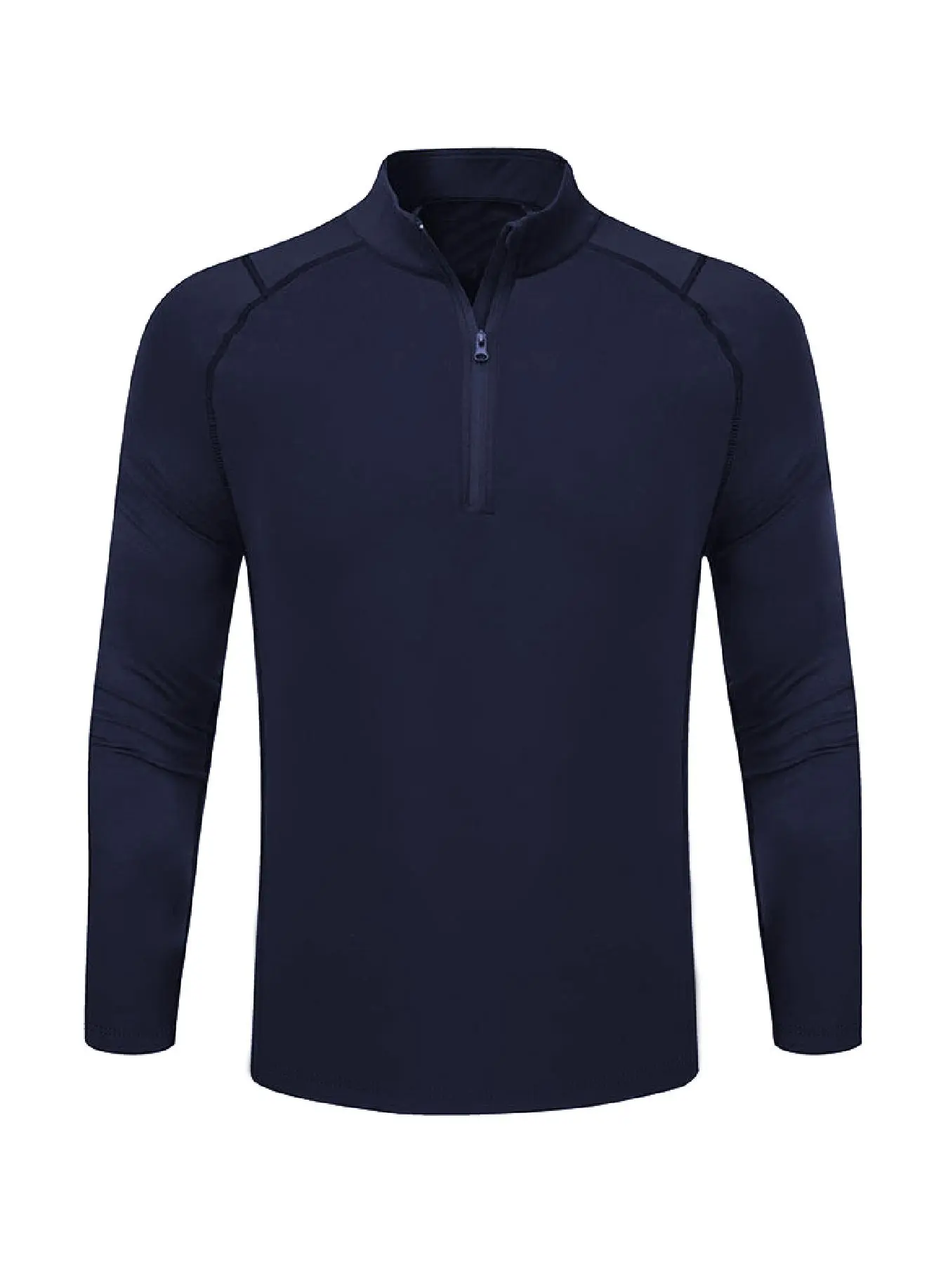 Men's Plain Zipper Mock Neck Sweatshirt, Slim Casual Sporty