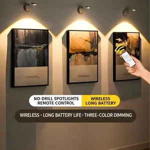 Rechargeable Spotlight | No Wiring, No Drilling | Home Decorative Wall Light for Paintings, Entrance Hallway & Doorplate Sensor Light