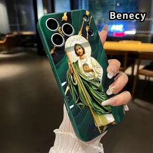 Straight Edge Phone Case for iPhone 17 15 16 14 Pro Max 13 12 11 XR XS Plus Air E  Hope's Light Pattern Full Body Protection Shockproof Soft Liquid Silicone Cover Cellphone Protective