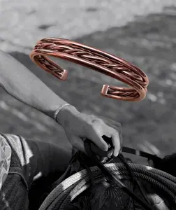 Multi-Twist Copper Cuff by Elaine Tahee – 6-Inch Men's cuff.