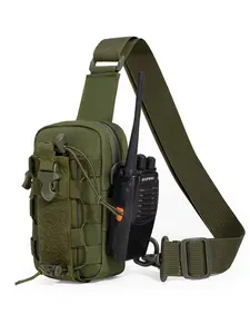 Mini Shoulder Crossbody Bag, Tactical Chest Pack for Men, Outdoor Hiking Travel, Sporty Style, All Seasons Use, Adjustable Crossbody Bag