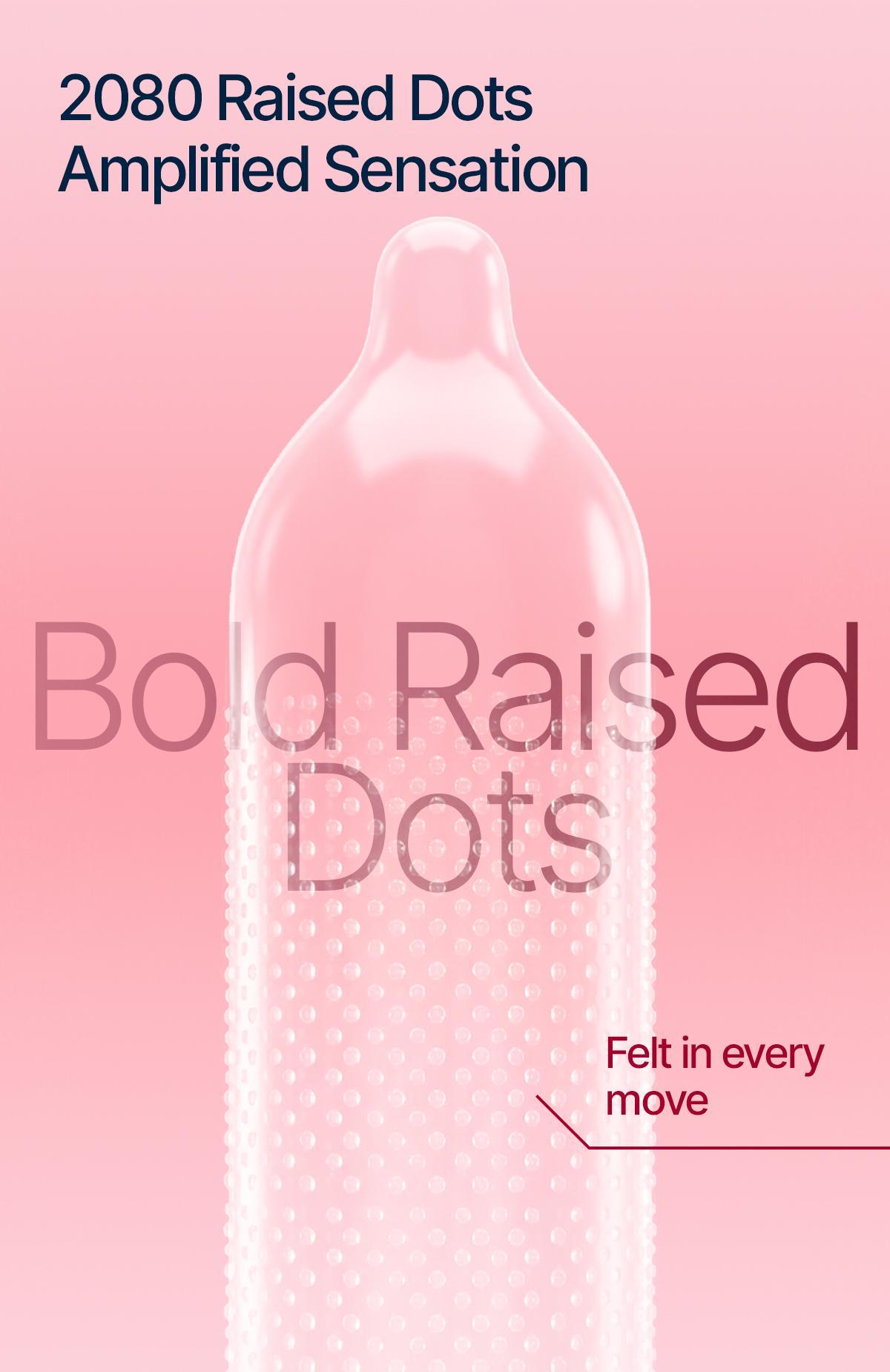 MO 2080 Dotted Condoms, Intensify Every Move, Clean Formula for Sensitive Skin, Natural Latex, 10 Count