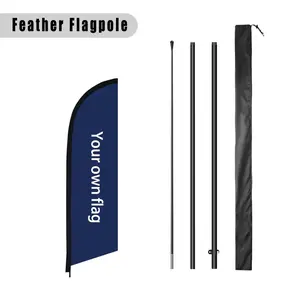 8ft Feather Flag Pole Only - Heavy Duty Wind Resistant Pole for 8x2ft Banners