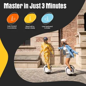 INMOTION E20 Electric Unicycle Hoverboard for Beginners – 14" Wheel, 500W Motor, 10Mile Range, 12.5mph, UL2272 Certified – Lightweight & Safe Self-Balancing Scooter