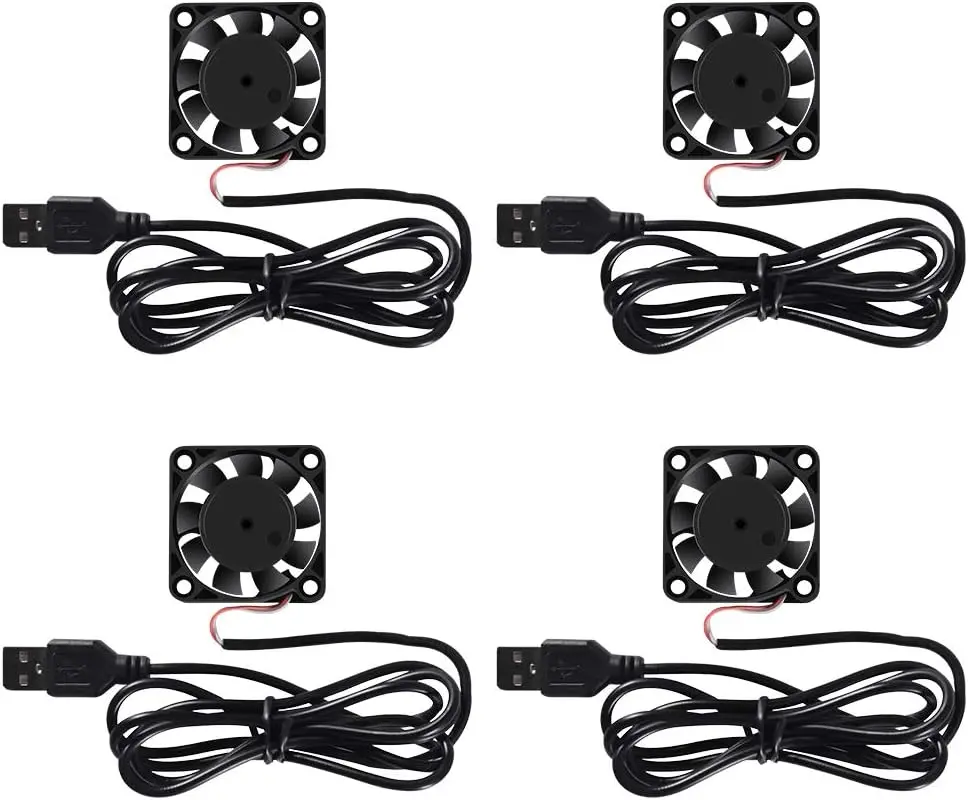 4Pcs 40x40x10mm USB Brushless Cooling Fan, 5V DC 4200 RPM High Performance, 0.21A 3CFM Replacement Fan for Desktop & Small Appliances (Home Supplies Accessory), 4 * Dc Brushless Fans