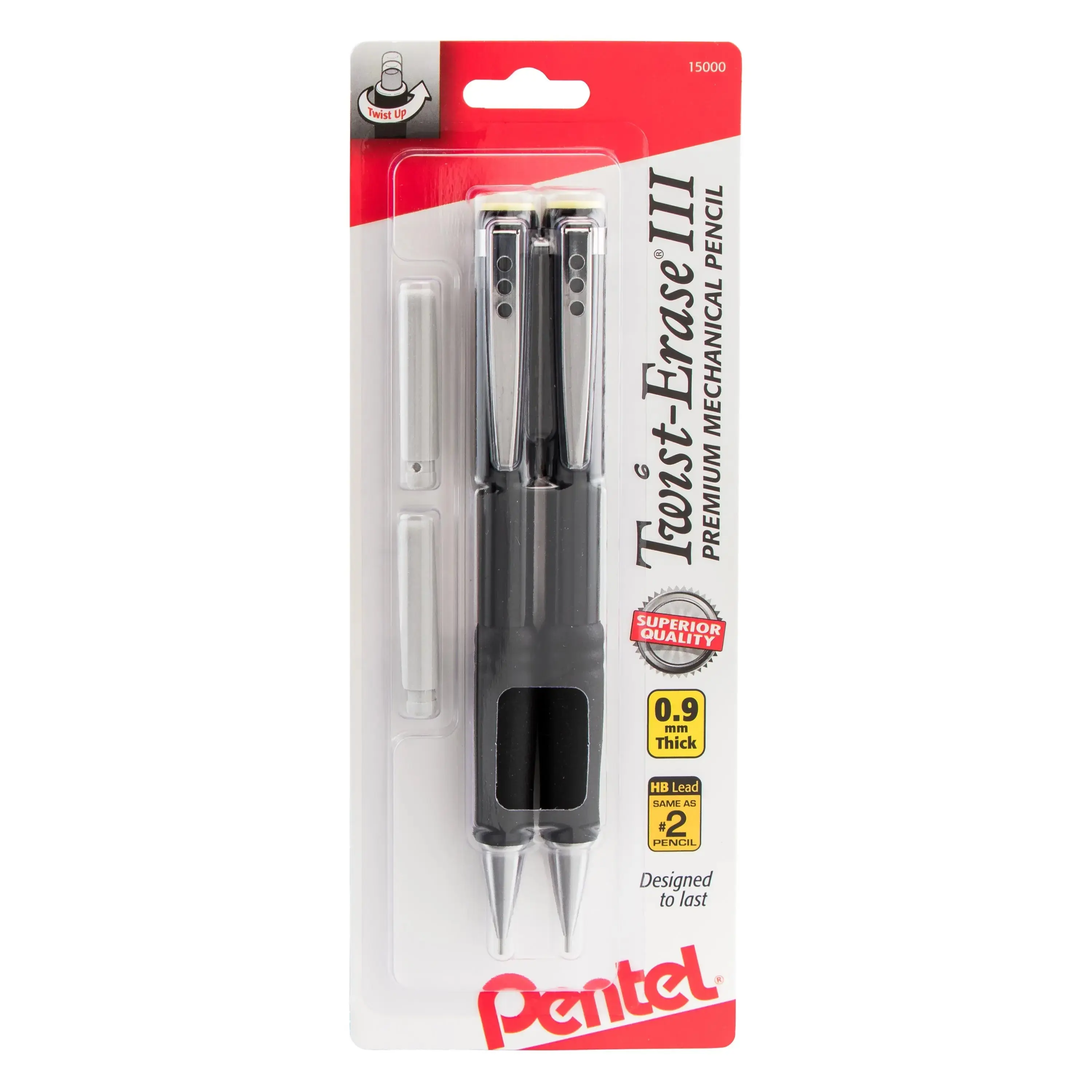 Pentel Twist-Erase III Mechanical Pencil with Eraser Refills, Assorted Packs