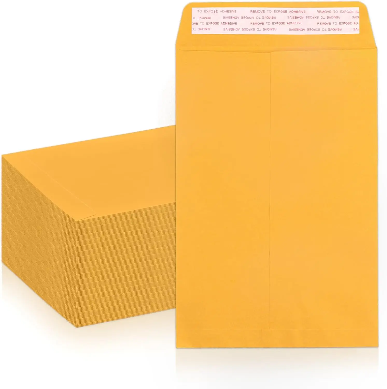 Goefun Manila Envelopes 6x9 100 Pack, Yellow Kraft Catalog Envelopes Self Seal for Mailing, 100 GSM