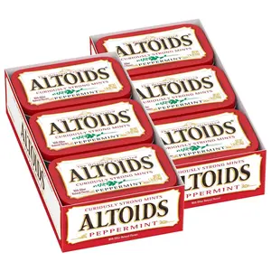 Altoids Breath Mints, Hard Peppermint Candy, 1.76 oz Tin