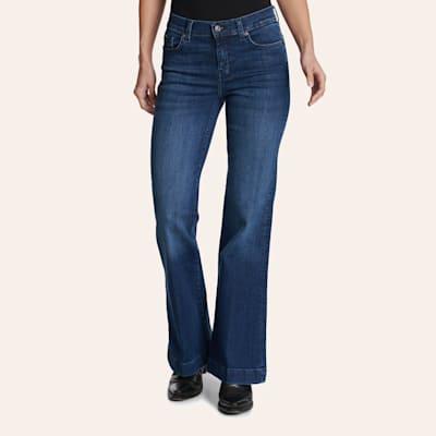 7 for All Mankind Women's Dark Wash Dojo Trouser Jeans
