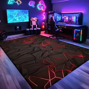 This geometric patterned red-edged rug is easy to maintain and clean, machine washable, and suitable for all seasons. It's a great home décor option for living rooms, bedrooms, dining rooms, hallways, balconies, and other areas.