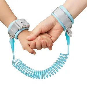 Anti Lost Wrist Link, Toddler Harness Walking Leash Safety Child Wristband Leashes for Babies Kids (Blue)