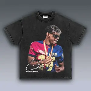 Vintage Lamine Yamal Graphic T-Shirt Soccer Rising Star Tee Football Streetwear Unisex Shirt Gift for Fans
