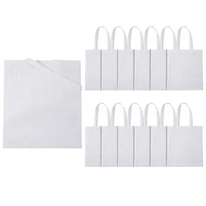 15" x 17" Large White Tote Bags - 12 Pc.