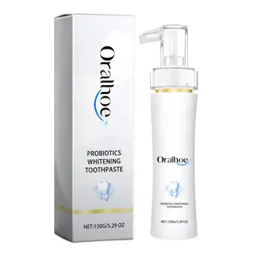 Oralhoe Probiotic Whitening Toothpaste with Aloe Vera & Licorice Root Extract for Deep Cleaning, Odor Removal, and Oral Hygiene 150g Cleansing