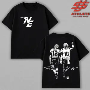 [LEO]Drake Maye 10 &  "The GOAT 12"  For Football Nation High-Quality 100% Cotton T-Shirt (Made In US), Football Fans Hooper Shirt, Game Day Outfits, Gift For Football Fans.