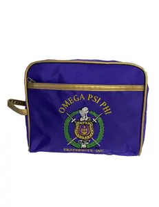 Omega Psi Phi Fraternity Royal Purple & Old Gold Toiletry Bag/ Shaving/ Travel Kit Polyester PVC Coated, For Men- 'Authorized Vendor'