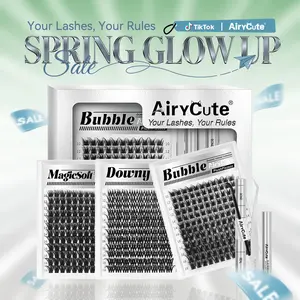 AiryCute Voluminous Lash Collection | MagicSoft, Bubble, Flaunt, Downy | Upgrade 2.0 Lashes With Ultra Dense, Waterproof, Long-Lasting Lashes | Beginner-Friendly DIY Lashes | Trendy & Must-Have Clusters