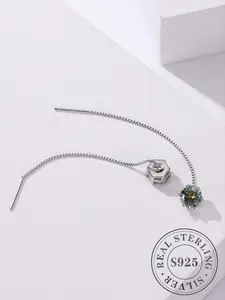S925 Sterling Silver Synthetic Moissanite Decorated Earrings, Fashionable Jewelry for Women & Men, Trendy All-match & Exquisite Jewelry for Birthday Gift
