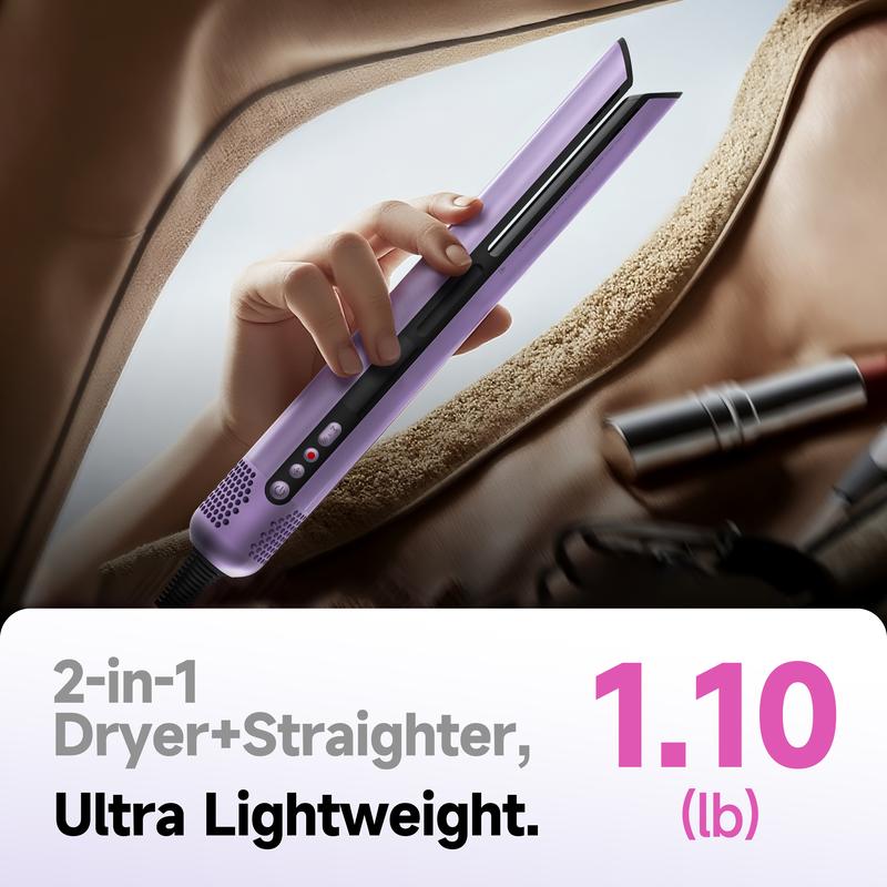 JELLYFISH AGD100 Air Gap Dryer 1400W Hair Straightener  | Clamp-Free Zero Touch No Damage 2-in-1 Dry & Straightening Tool | 1400W High-Speed Professional  Salon Air Gap Hairdryer | 2 Speeds 4 Temps 1.1lb Lightweight for Home Travel