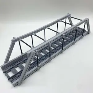 High Speed Railway Bridge Train Track Building Blocks, Model Kit, 185pcs/set Small Particle Building Blocks, Teenager Assembly Toys, Birthday Gift, Building Block Sets