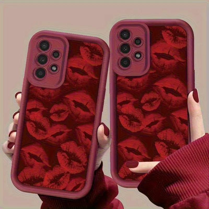 Red Sexy Lip Print Smartphone Casing - Cellphone Cover & Accessory for Samsung S26,S26PLUS,S26ULTRA,S25,S25PLUS,S25ULTRA,S24,S24FE,S24PLUS,S24ULTRA,A54,A53,A52,A36,A35,A34,A33,A17,A16,A15,NOTE20,NOTE20ULTRA,S23,S23PLUS,S23ULTRA,S22,S22PLUS,S22ULTRA,A14, A