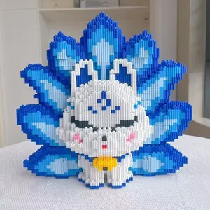 8217 Piece Nine-Tailed Fox Set, Creative DIY Interlocking Toy Building Blocks Model for Ages 14+, Unique Holiday & Birthday Gift, Home & Office Decoration