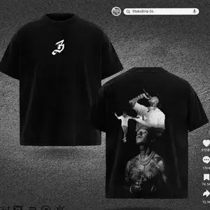 Blessd SI SABE graphic t-shirt – oversized black streetwear tee with cartoon-style front illustration of rapper Blessd and logo back print – unisex fit for Latin music fans, urban fashion, and limited edition merch V5V