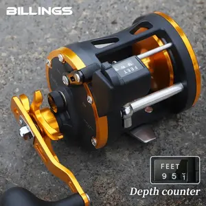 BILLINGS XDT Series Digital Display Baitcasting Trolling Fishing Reel, 3.8:1 Gear Ratio 33LB Max Drag Reel, Aluminum Alloy Durable & Sturdy Fishing Reel for Saltwater & Freshwater, Fishing Accessories, Fishing Supplies