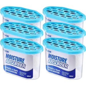 VEVOR Moisture Absorber Boxes, 10.8 oz Humidity Absorber Boxes(6 Packs), Fragrance Free Dehumidifier Attracts Extra Moisture from Your Bathroom, Closet, and Kitchen