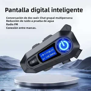 A1 Motorcycle Helmet Headset with Noise Cancellation, FM Radio, and Multi-Passenger Intercom System, Compatible with All Helmets, Hands-Free Communication, Perfect for Road Trips, Long-Distance Travel, and Group Riding