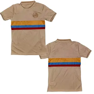 Colombia 100 Years Brown Short Sleeve Soccer Jersey - Performance Fabric, Breathable, Ergonomic Cut, Durable Construction