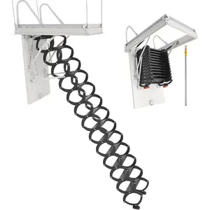VEVOR Attic Ladder, 660LBS/299.4KG Capacity, Fits 8.5 to 9.4 ft Ceiling Height and 39.4x 27.5 inch Opening Size, Alloy Steel Pull - Down Retractable Ceiling Stair with Pulling Rod for Attic Loft RoofVEVOR Super Brand Day