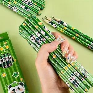 Panda Pattern Pencil (12pcs/box), HB Graphite Core Pencil, Writing Drawing Pencil, Stationery Supplies for Students, Artists and Back to School