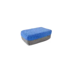 MICROFIBER & FOAM Applicator Sponge - Blue and Gray Design, Compact and Lightweight, Ideal for Cleaning and Maintenance Tasks