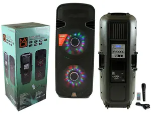 MR DJ Dual 15 lnch 3 WAY 5000W Powered PA DJ Speaker BT LED Light Speaker
