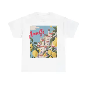 Amalfi Coast Lemon Village T-Shirt | Italian Riviera Summer Travel Tee