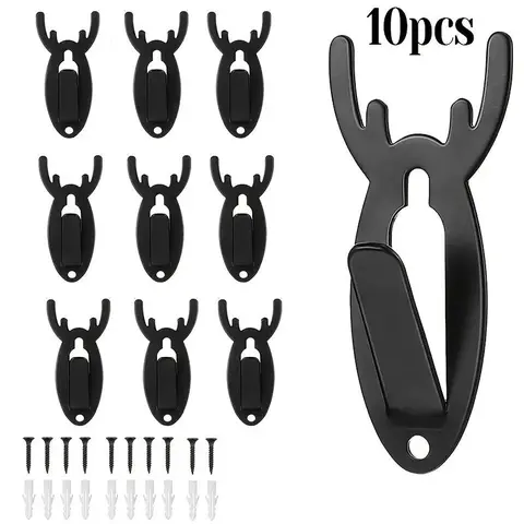 Steel Skull Wall Hangers Fit For European Mounts, Antler-Style Trophy Display Brackets,5/10Pcs, Heavy-Duty Wall Mounts for Halloween Decor, Hunting Trophy & Home Display