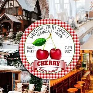 Cute Decorative Cherry Sign- metal and perfect for hanging in the kitchen