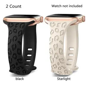 Fashionable Leopard-print Silicone Watch Band, Smart Watch Replacement Watchband, Wearable Accessories Compatible with Apple Watch Series, Smartwatch Strap