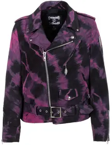 Schott NYC Pink Grateful Dead Women's Perfecto Motorcycle Jacket