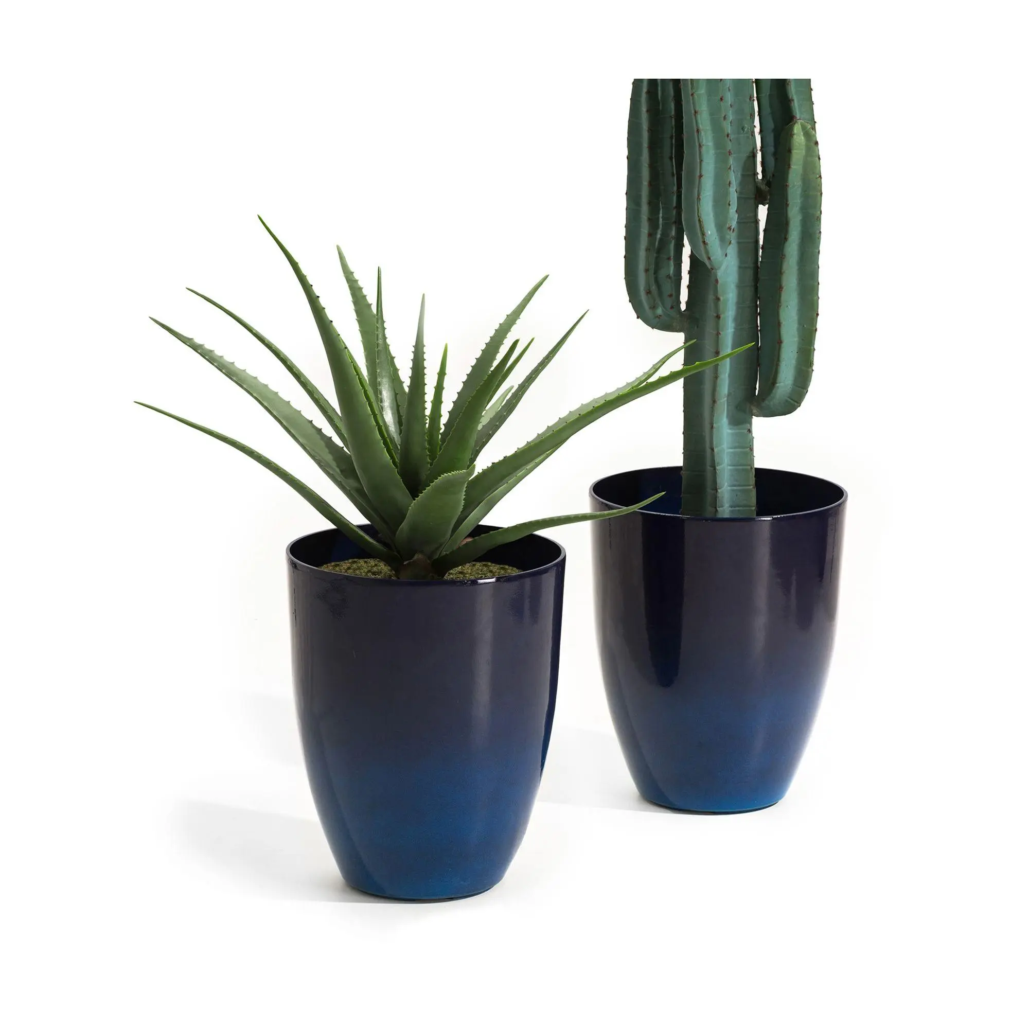 Glitzhome Oversized Faux Ceramic Tall Bowl Pot Planters S/2